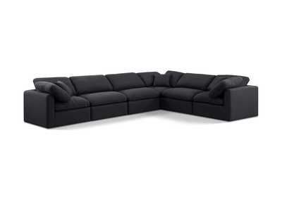 Image for Indulge Black Linen Textured Fabric Modular Sectional