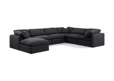 Image for Indulge Black Linen Textured Fabric Modular Sectional