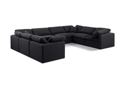 Image for Indulge Black Linen Textured Fabric Modular Sectional