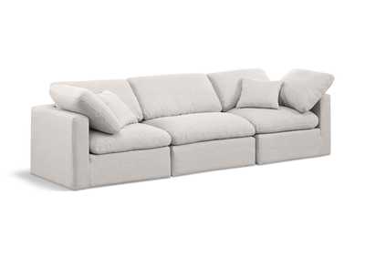 Image for Indulge Cream Linen Textured Fabric Modular Sofa