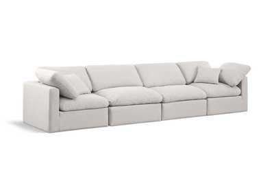 Image for Indulge Cream Linen Textured Fabric Modular Sofa