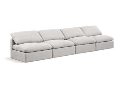 Image for Indulge Cream Linen Textured Fabric Modular Sofa