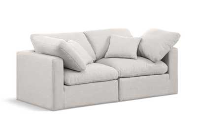 Image for Indulge Cream Linen Textured Fabric Modular Sofa