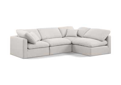 Image for Indulge Cream Linen Textured Fabric Modular Sectional