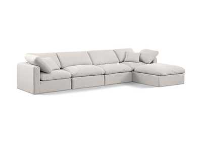 Image for Indulge Cream Linen Textured Fabric Modular Sectional