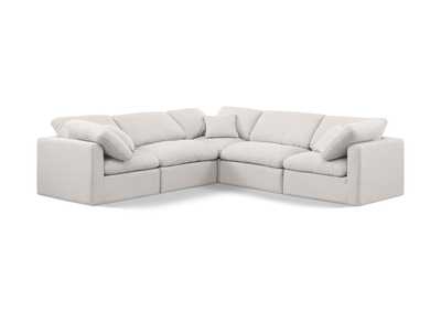 Image for Indulge Cream Linen Textured Fabric Modular Sectional