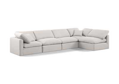 Image for Indulge Cream Linen Textured Fabric Modular Sectional
