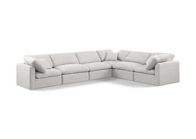 Image for Indulge Cream Linen Textured Fabric Modular Sectional