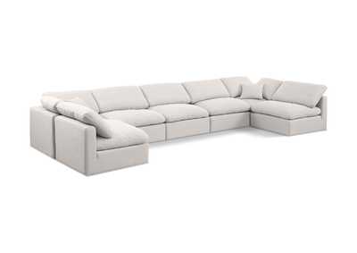 Image for Indulge Cream Linen Textured Fabric Modular Sectional