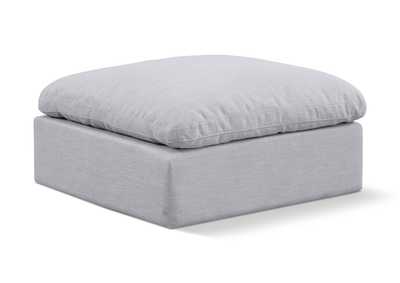 Image for Indulge Grey Linen Textured Fabric Ottoman