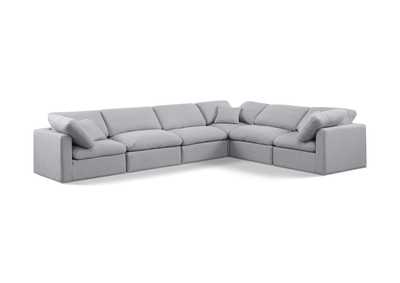 Image for Indulge Grey Linen Textured Fabric Modular Sectional
