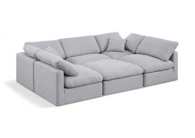 Image for Indulge Grey Linen Textured Fabric Modular Sectional