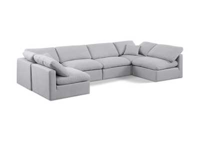 Image for Indulge Grey Linen Textured Fabric Modular Sectional