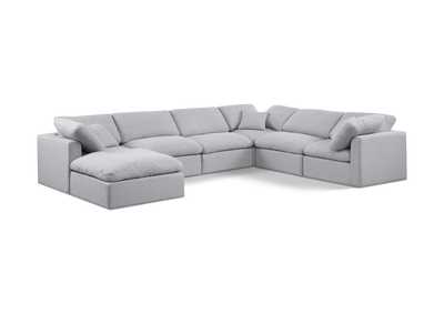 Image for Indulge Grey Linen Textured Fabric Modular Sectional
