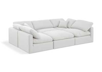 Image for Indulge White Linen Textured Fabric Modular Sectional