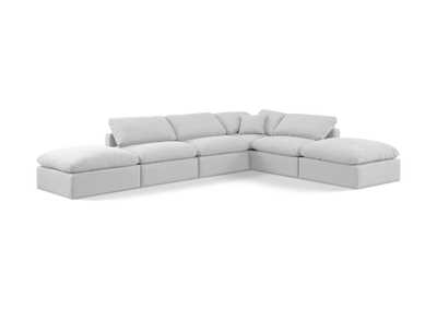 Image for Indulge White Linen Textured Fabric Modular Sectional
