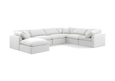 Image for Indulge White Linen Textured Fabric Modular Sectional