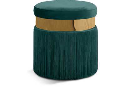 Image for Yasmine Green Velvet Ottoman - Stool