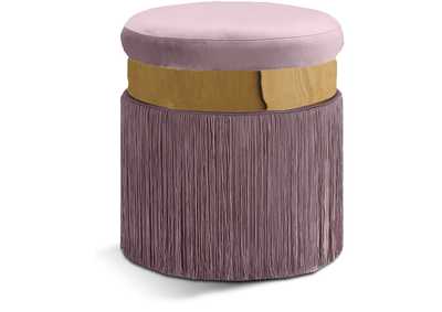 Yasmine Pink Velvet Ottoman - Stool