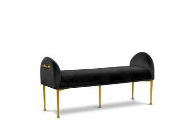 Owen Black Velvet Bench