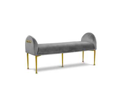 Owen Grey Velvet Bench