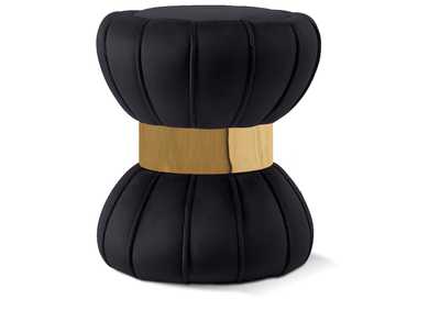 Image for Vino Black Velvet Ottoman - Stool