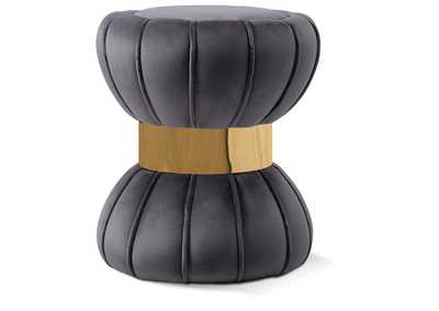 Image for Vino Grey Velvet Ottoman - Stool