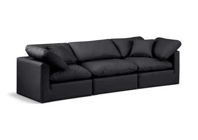 Image for Indulge Black Faux Leather Modular Sofa