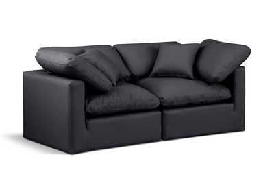 Image for Indulge Black Faux Leather Modular Sofa