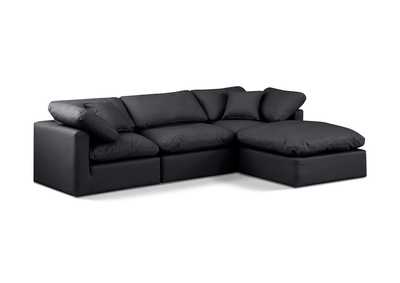 Image for Indulge Black Faux Leather Modular Sectional