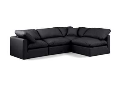 Image for Indulge Black Faux Leather Modular Sectional