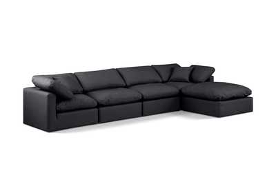 Image for Indulge Black Faux Leather Modular Sectional