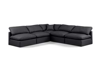 Image for Indulge Black Faux Leather Modular Sectional