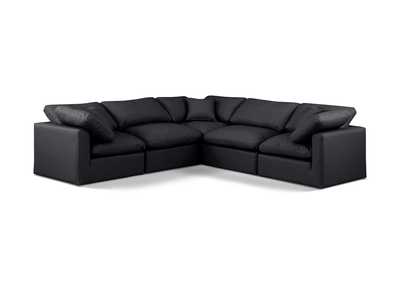 Image for Indulge Black Faux Leather Modular Sectional