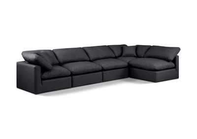 Image for Indulge Black Faux Leather Modular Sectional