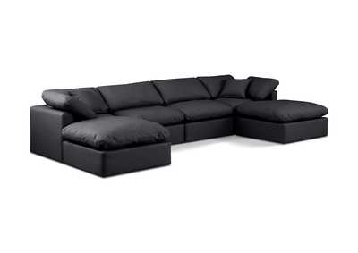 Image for Indulge Black Faux Leather Modular Sectional