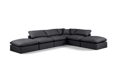 Image for Indulge Black Faux Leather Modular Sectional