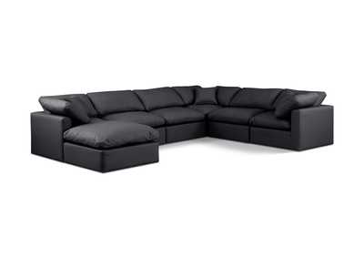 Image for Indulge Black Faux Leather Modular Sectional