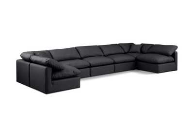 Image for Indulge Black Faux Leather Modular Sectional