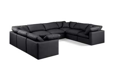 Image for Indulge Black Faux Leather Modular Sectional