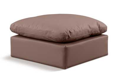 Image for Indulge Brown Faux Leather Ottoman