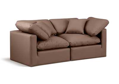 Image for Indulge Brown Faux Leather Modular Sofa