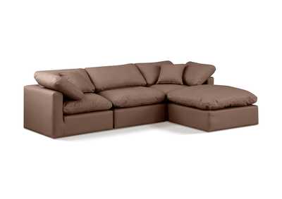 Image for Indulge Brown Faux Leather Modular Sectional