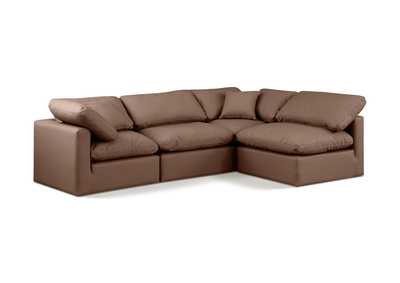 Image for Indulge Brown Faux Leather Modular Sectional
