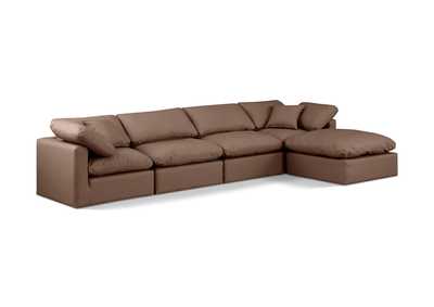 Image for Indulge Brown Faux Leather Modular Sectional