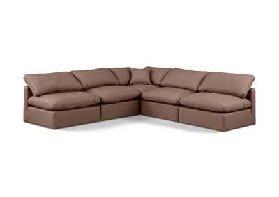 Image for Indulge Brown Faux Leather Modular Sectional