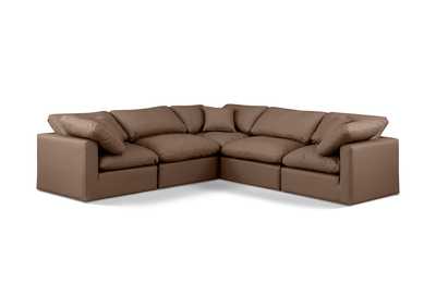 Image for Indulge Brown Faux Leather Modular Sectional