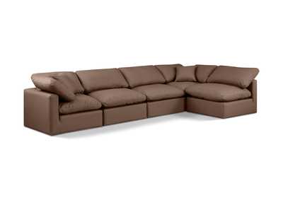 Image for Indulge Brown Faux Leather Modular Sectional