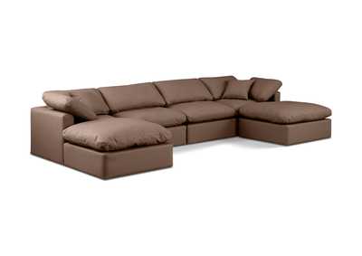 Image for Indulge Brown Faux Leather Modular Sectional