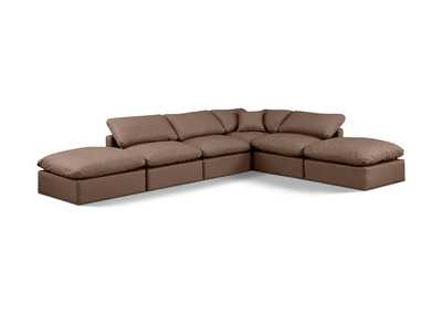 Image for Indulge Brown Faux Leather Modular Sectional